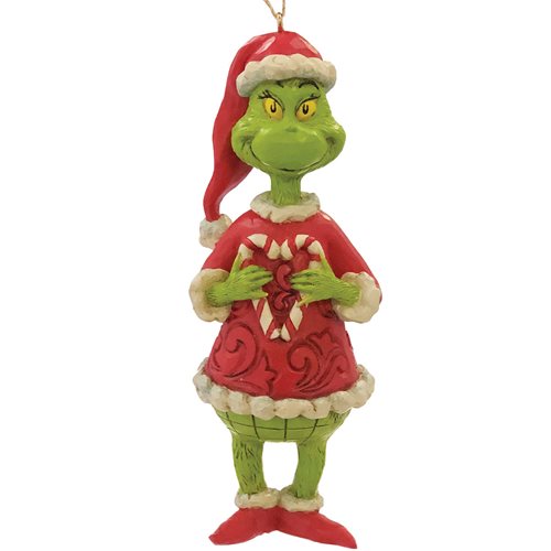 Dr. Seuss The Grinch Holding Candy Cane by Jim Shore Holiday Ornament