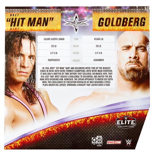 WWE Goldberg and Bret "Hitman" Hart Elite Collection 2-Pack