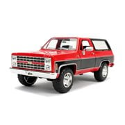 Just Trucks 1980 Chevrolet K5 Blazer Stock Red 1:24 Scale Die-Cast Metal Vehicle with Tire Rack