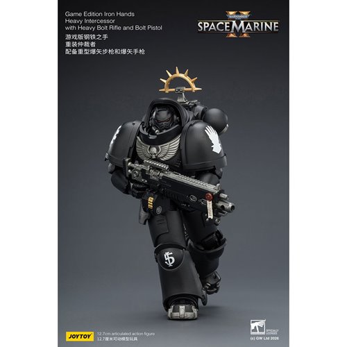 Joy Toy Warhammer 40K Space Marines Game Edition Iron Hands Intercessor Bolt Rifle & Pistol 1:18 Sca