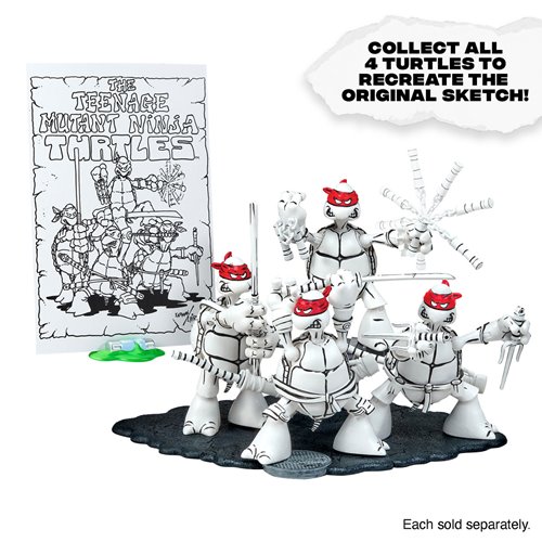 Teenage Mutant Ninja Turtles Donatello Black and White Original Sketch Action Figure - Previews Excl