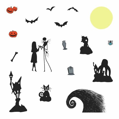 Nightmare Before Christmas Silhouette Peel and Stick Wall Decals