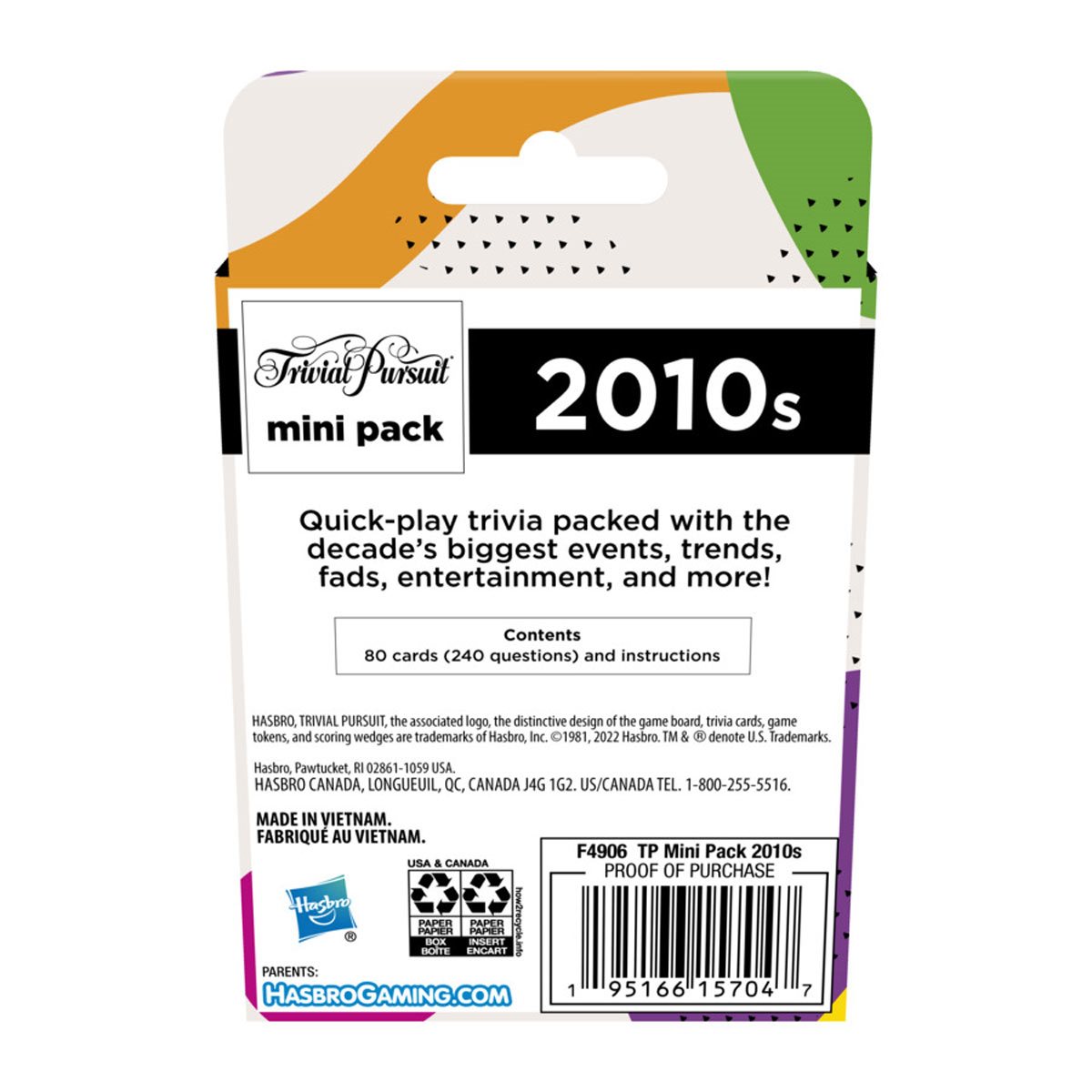 trivial pursuit decade 2010-2020 Hasbro