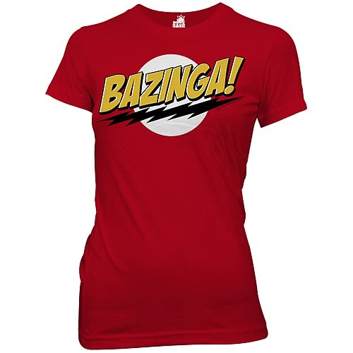 Maak los liberaal Mellow Big Bang Theory Bazinga! Red Juniors T-Shirt