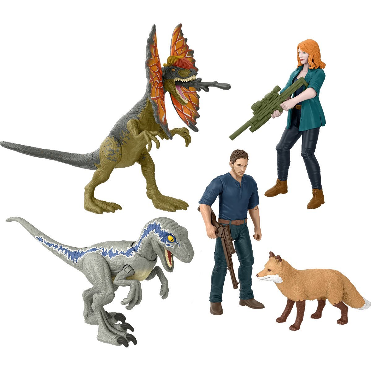 Jurassic World Dominion Owen And Velociraptor Beta Claire And Dilophosaurus 