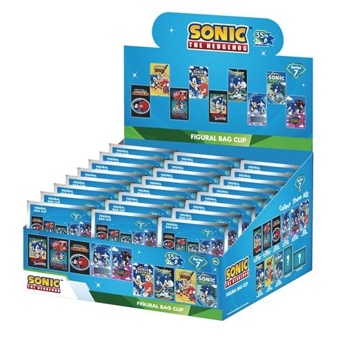 Sonic the Hedgehog Game Covers Series 7 3D Foam Bag Clip Display Case of 24