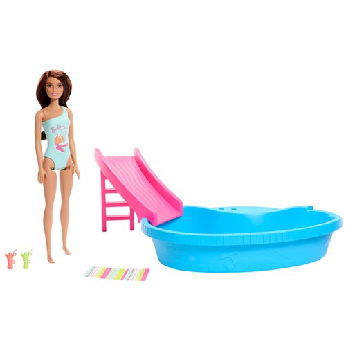 Barbie Pool Playset and Doll with Brunette Hair