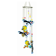 Looney Tunes Tweety Bird and Sylvester Chase Metal Wind Chimes