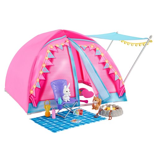 Barbie Let's Go Camping Tent Playset with Brooklyn and Malibu Dolls