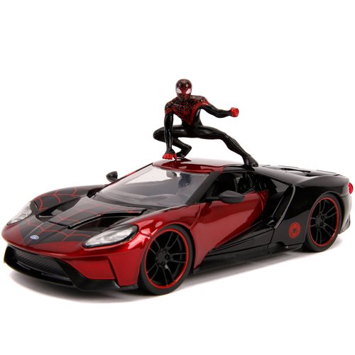 Spider-Man Miles Morales 2017 Ford GT 1:24 Scale Die-Cast Metal Vehicle with Figure