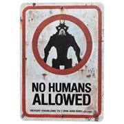 District 9 No Humans Allowed Prop Replica Tin Sign
