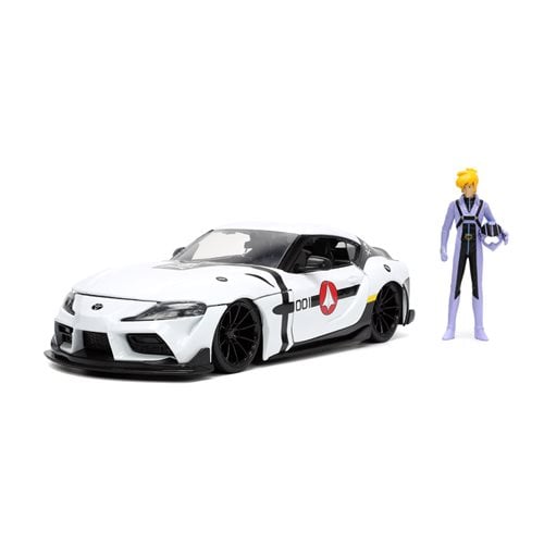 Robotech Hollywood Rides 2020 Toyota Supra 1:24 Scale Die-Cast Metal Vehicle with Roy Fokker Figure