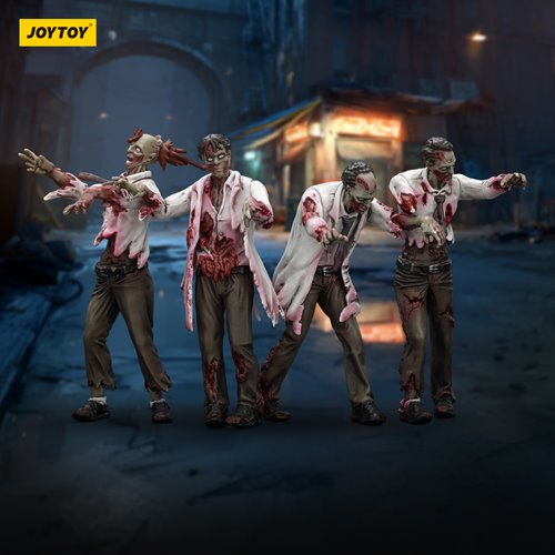 Joy Toy Dark Source Zombie Male Scientists 1:25 Scale Action Figure 4-Pack