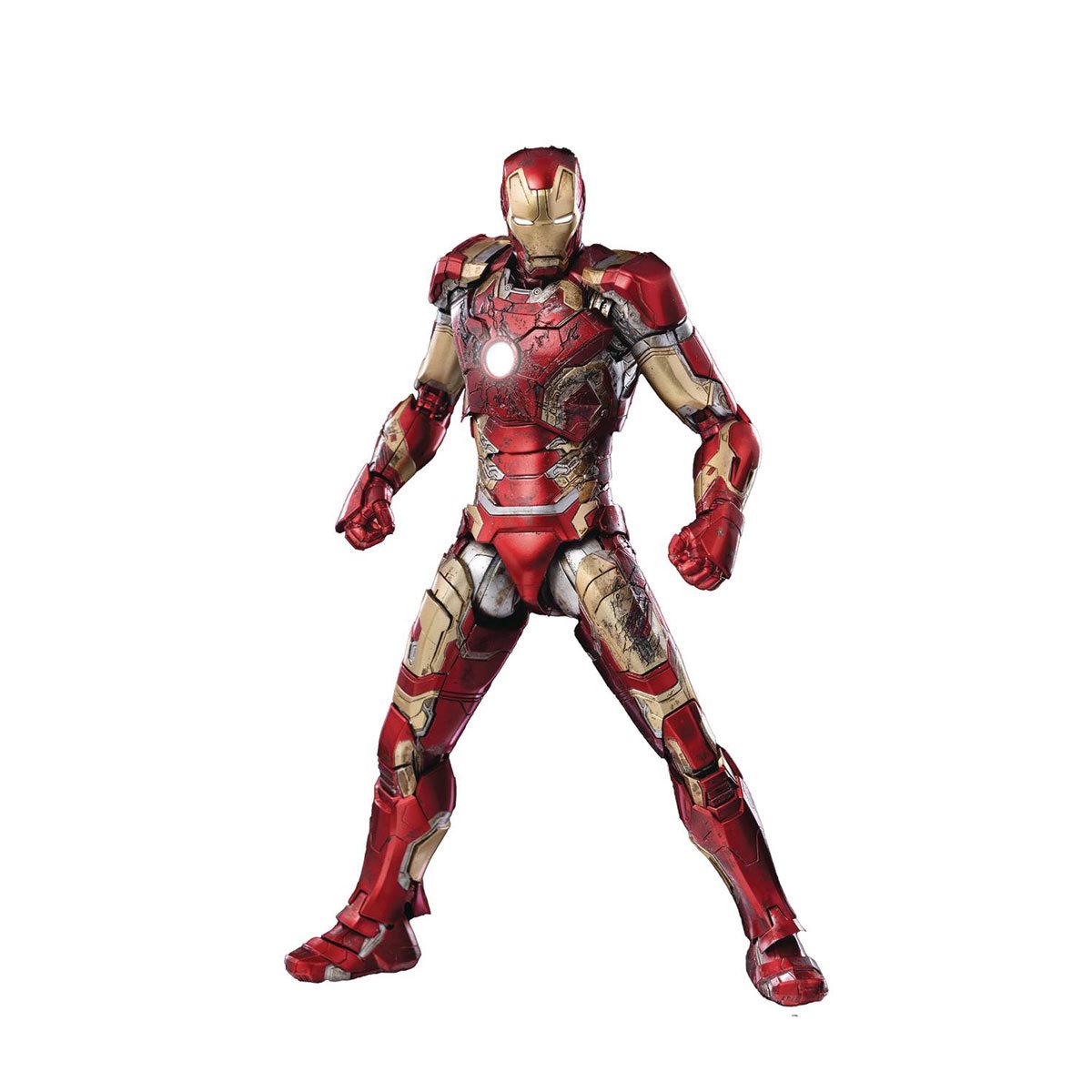 Avengers: Infinity Saga Iron Man Mark 43 DLX Battle Damage 1:12 Scale  Action Figure