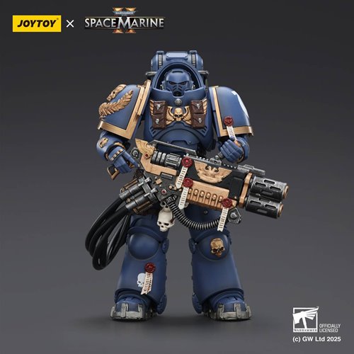 Joy Toy Warhammer Space Marine Ultramarine Heavy Artificer Armour with Relic Multi-Melta 1:18 Scale
