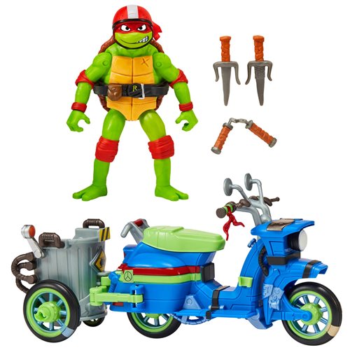 Teenage Mutant Ninja Turtles: Mutant Mayhem Movie Battle Cycle with Raphael Figure