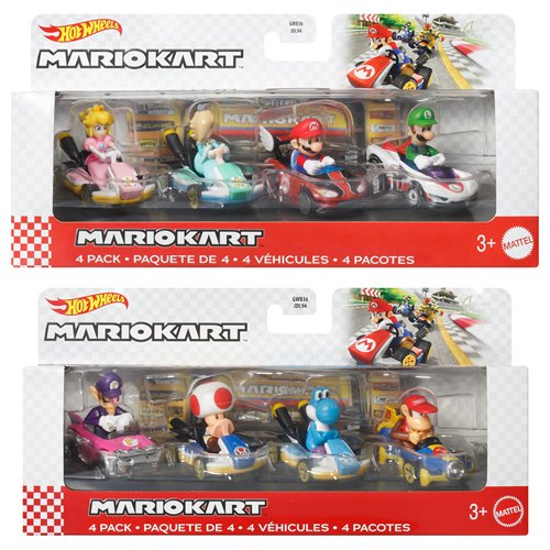 Mario Kart Hot Wheels 2026 Mix 3 Vehicle 4-Pack Case of 3