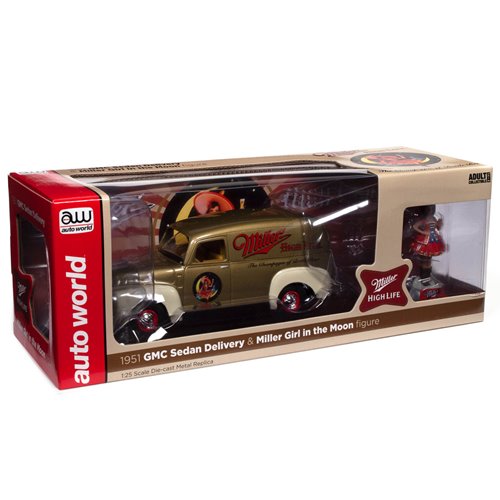 Miller High Life 1951 GMC Delivery Truck 1:24 Scale Die-Cast Metal Vehicle with Resin Miller Girl Fi