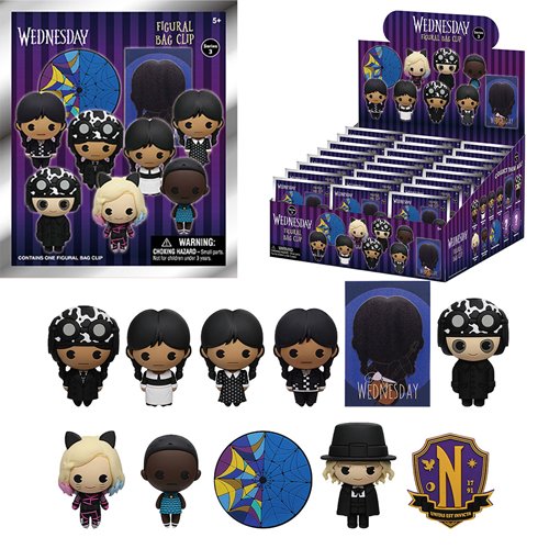 Wednesday Addams Series 3 3D Foam Bag Clip Display Case of 24