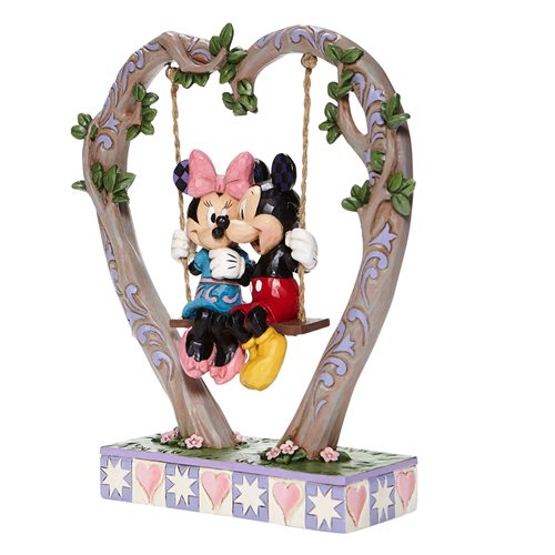 Disney Traditions Mickey Mouse and Minnie Mouse on Swing by Jim Shore Statue