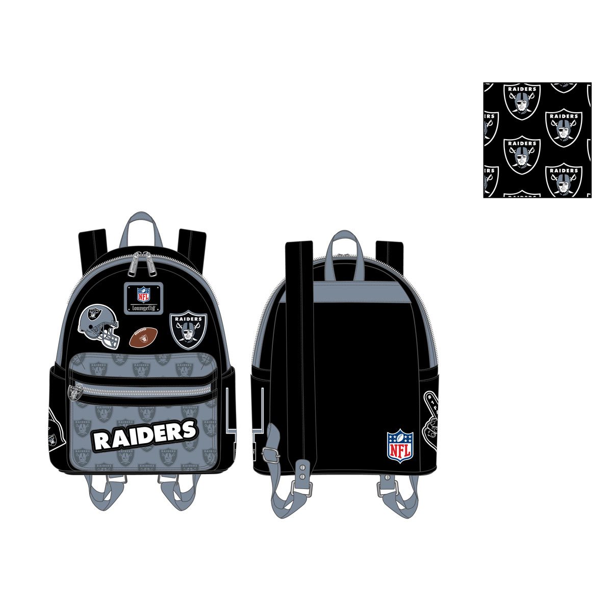 Las Vegas Raiders Black NFL Disney Backpack Cooler