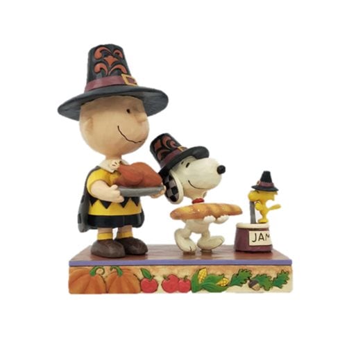 Peanuts Thanksgiving Charlie Brown Thankful for Friendship Statue by Jim Shore