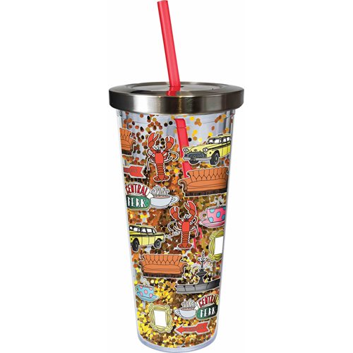Friends Glitter 20 oz. Acrylic Cup with Straw