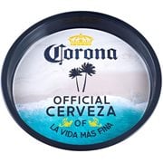 Corona Beach Scene Round Tin Serving Tray