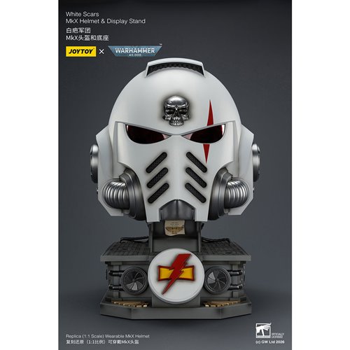 Joy Toy Warhammer 40,000 White Scars MKX 1:1 Scale Roleplay Helmet Prop Replica with Stand