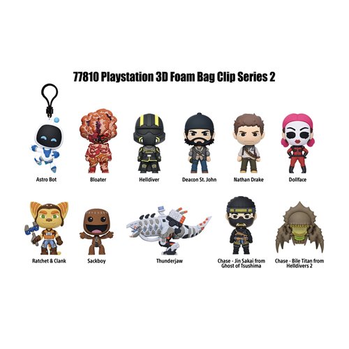 PlayStation Series 2 3D Foam Bag Clip Display Case of 24