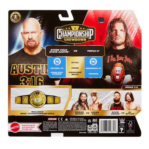 WWE Championship Showdown Series 15 Stone Cold Steve Austin and Triple H Action Figure 2-Pack