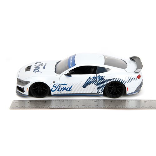 Bigtime Muscle 2024 Ford Mustang Dark Horse Glossy White 1:24 Scale Die-Cast Metal Vehicle