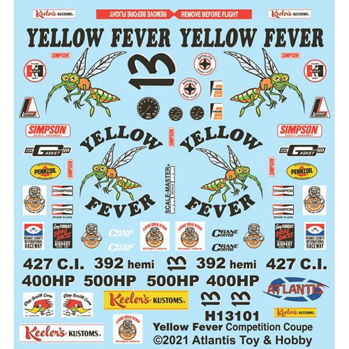 Keeler's Kustoms Yellow Fever Competition Coupe 1:25 Scale Plastic Model Kit