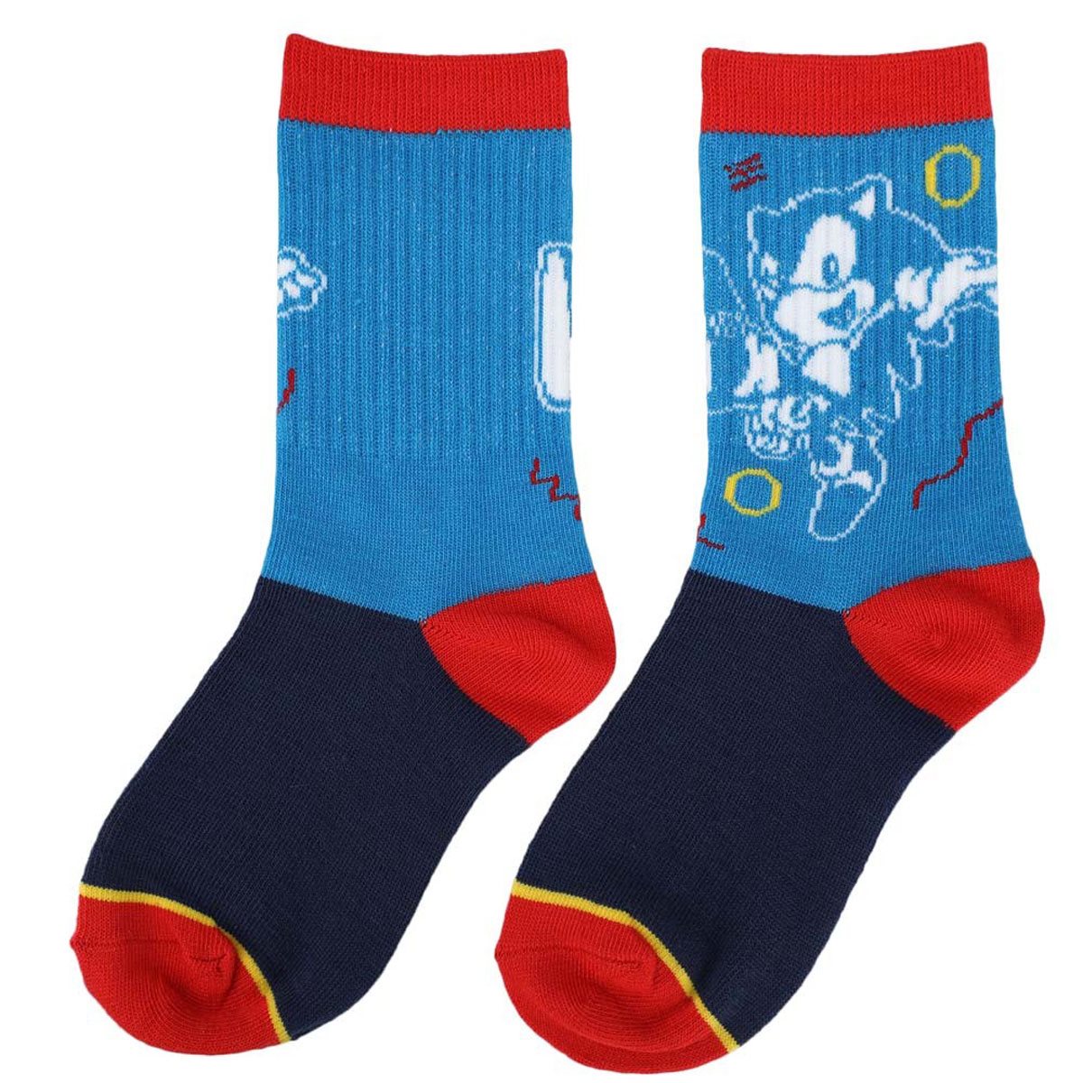 Sonic The Hedgehog Characters Youth 3-pack 360 Crew Socks : Target