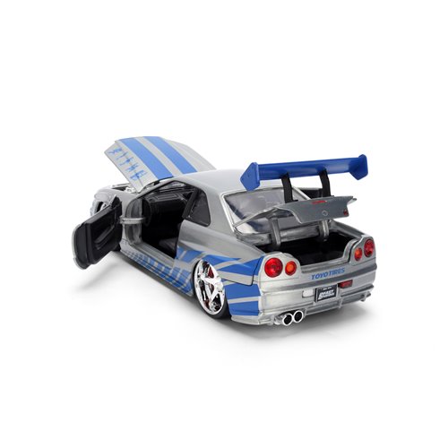 Fast and the Furious 25th Anniversary Brian's Nissan Skyline GT-R R34 1:24 Scale Die-Cast Metal Vehi