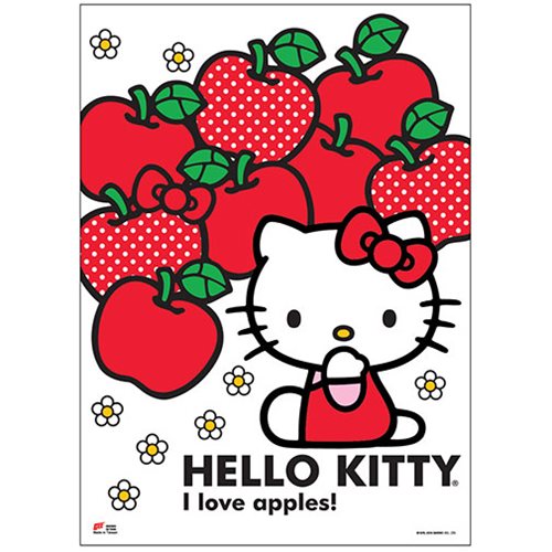 Hello Kitty I Love Apples Wall Scroll