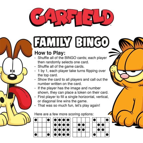 Garfield Family Bingo Game