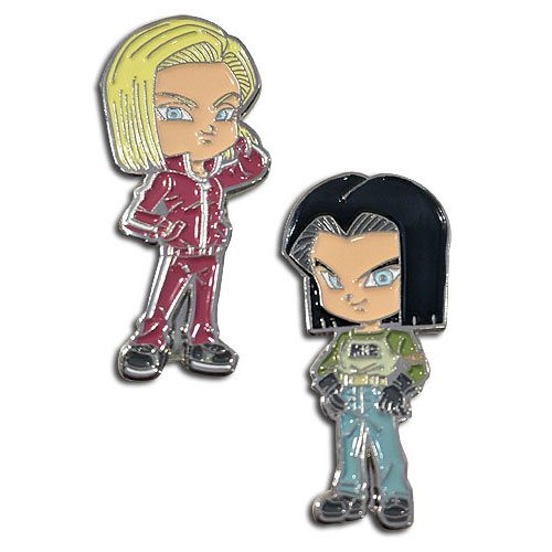 Dragon Ball Super Android 17 and Android 18 Enamel Pin Set