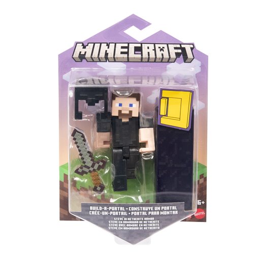 Minecraft Build-A-Portal Steve in Netherite Armor Action Figure