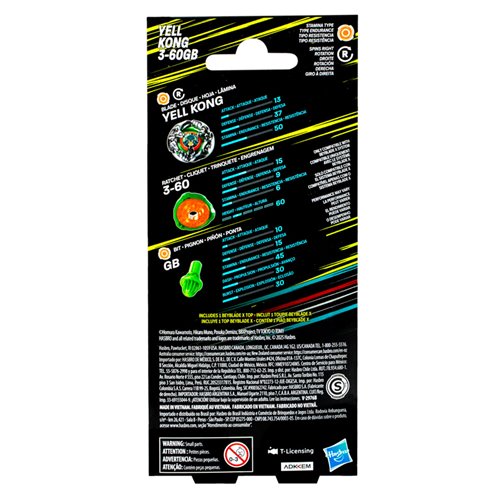 Beyblade X Yell Kong 3-60GB Booster Pack Set