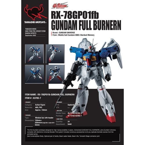 Mobile Suit Gundam 00 Revealed Chronicle RX-78GP01Fb Gundam Full Burnern  Gundam Universe Action Fig