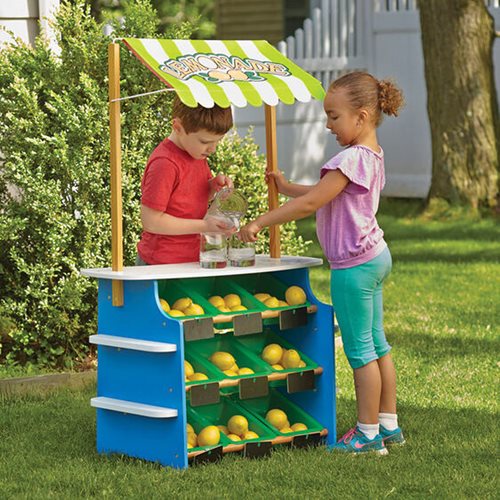 Wooden Grocery Store and Lemonade Stand Playset