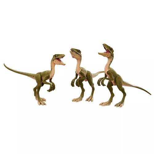 Jurassic World Amber Collection Tyrannosaurus Rex & 3 Compsognathus Figure, Not Mint