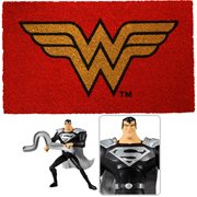 Wonder Woman Coir Doormat and Superman Black Action Figure Bundle