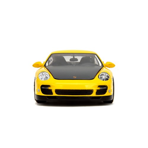 Hyper-Spec 2007 Porsche 911 Turbo 997 Yellow 1:24 Scale Die-Cast Metal Vehicle
