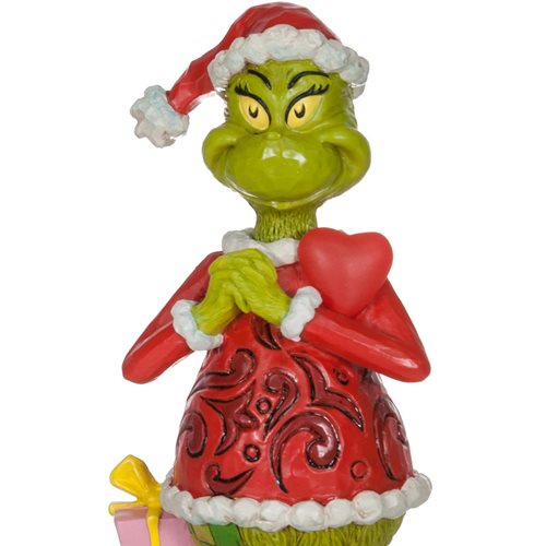 Dr. Seuss The Grinch with Large Blinking Heart by Jim Shore Statue