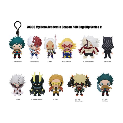 My Hero Academia Series 11 3D Foam Bag Clip Display Case of 24