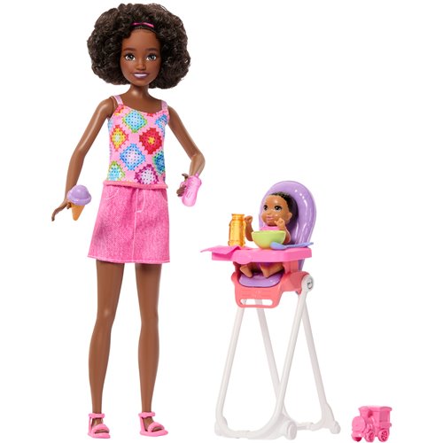 Barbie Family & Friends Playset and Doll Case of 3