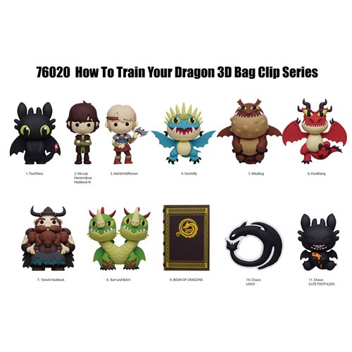 How to Train Your Dragon 3D Foam Bag Clip Random 6-Pack