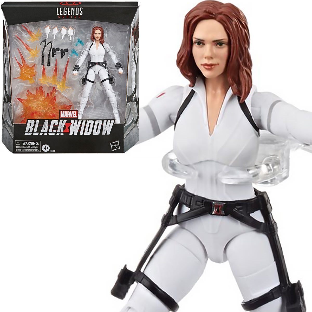 Black Widow Marvel Legends 6 Inch Deluxe White Costume Action Figure 